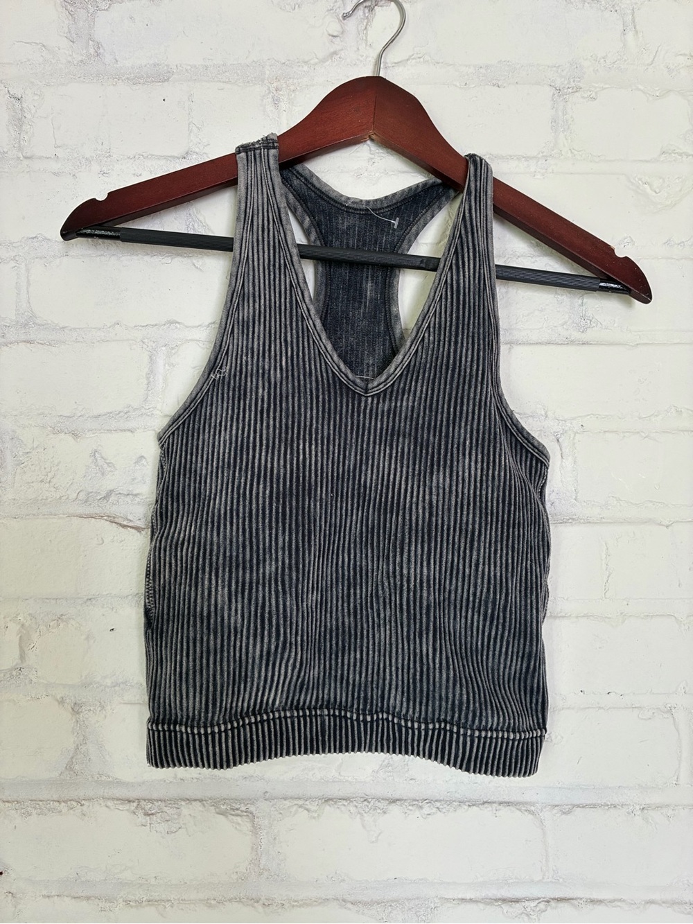 Kali Rose Boutique Black Ribbed Racerback Tank Top